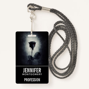 Crachá Gótico Negro Derrubando sangue Macabra Profissão