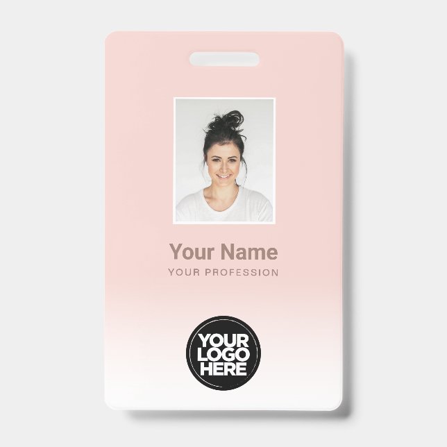 Crachá Gradiente de Foto de Funcionário Personalizada Ros (Frente)