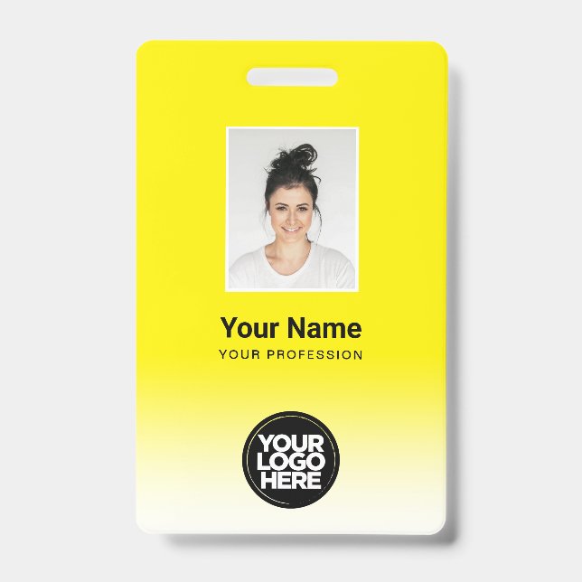 Crachá Gradiente de Foto de Funcionário Personalizado Ama (Frente)