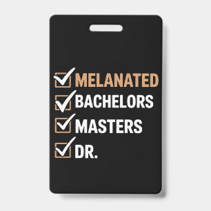 Crachá Graduação de Doutorado Melanizado PhD EDD Bacharel