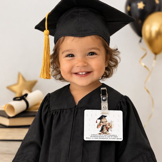 Crachá Graduation Bunny Badge Clip – Cute Diploma Pattern (Criador carregado)