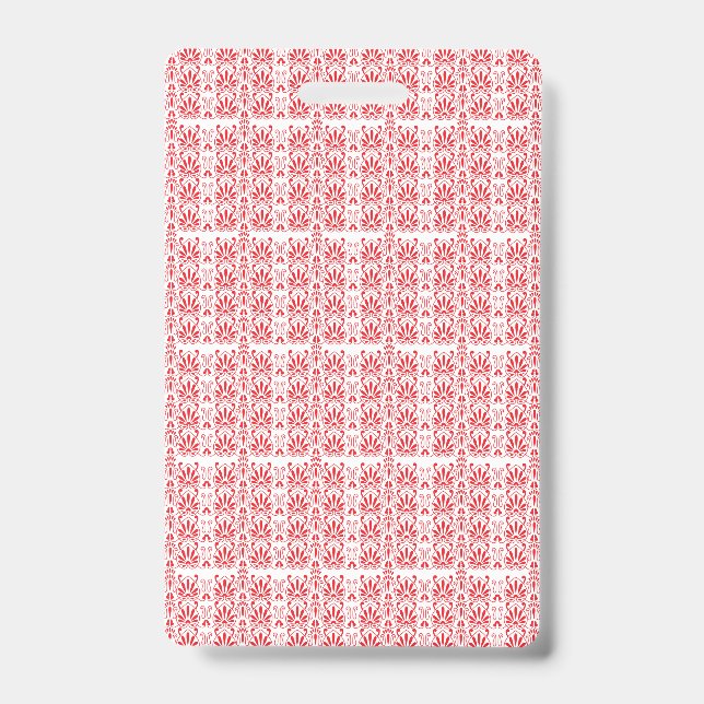 Crachá Gráficos florais vermelhos e rosados com gerânios (Frente)
