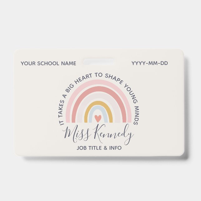 Crachá Grande Coração para Formar Jovens Professores de M (Frente)