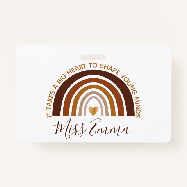 Crachá Grande Coração para Formar Jovens Professores de M (Frente)