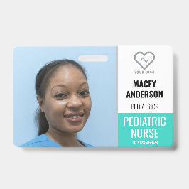 Crachá Grande de Funcionário de Hospital com Códig