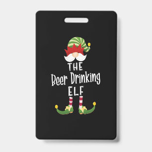 Crachá Grupo de Elfos Bebendo Cerveja Natal Aniversário