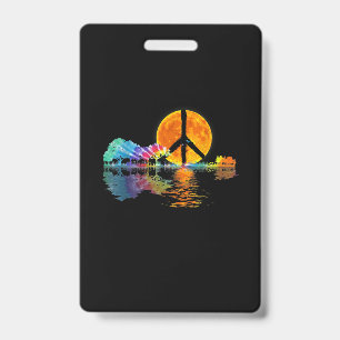 Crachá Guitarist Guitar Lake Shadow Peace Love Guitar