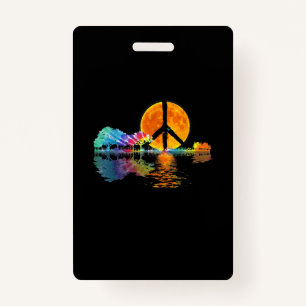 Crachá Guitarist Guitar Lake Shadow Peace Love Guitar