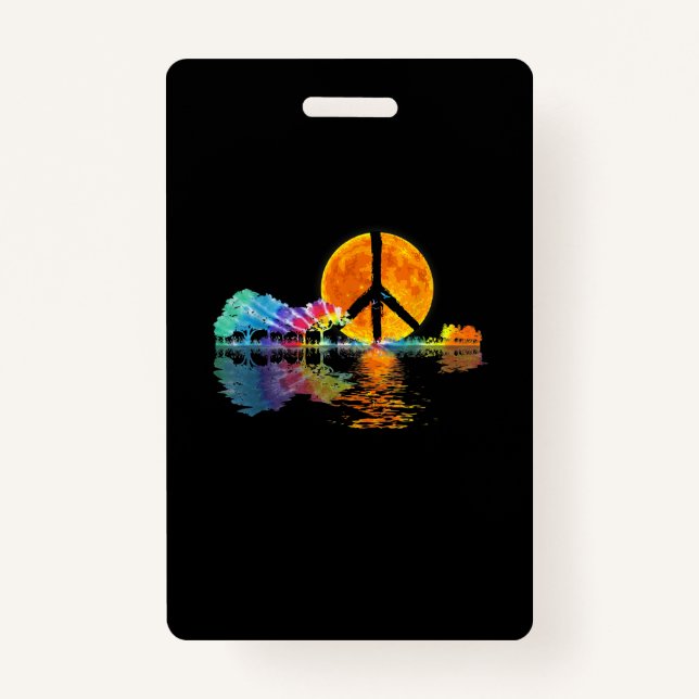 Crachá Guitarist Guitar Lake Shadow Peace Love Guitar (Frente)