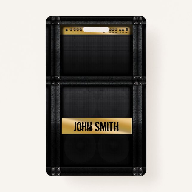 Crachá Guitarra com nome personalizado  (Frente)