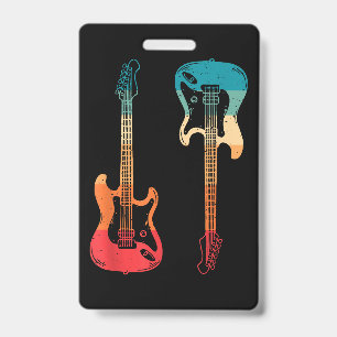 Crachá Guitarra Retro Guitarrista Baixo Guitarra Elétrica