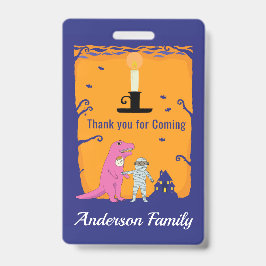 Crachá Halloween Aniversário Obrigado