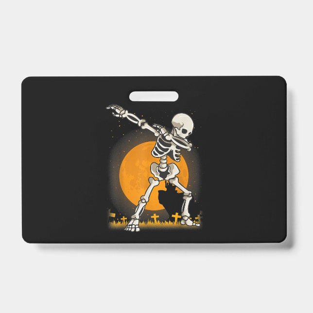 Crachá Halloween Dabbing Skeleton Costume (Frente)