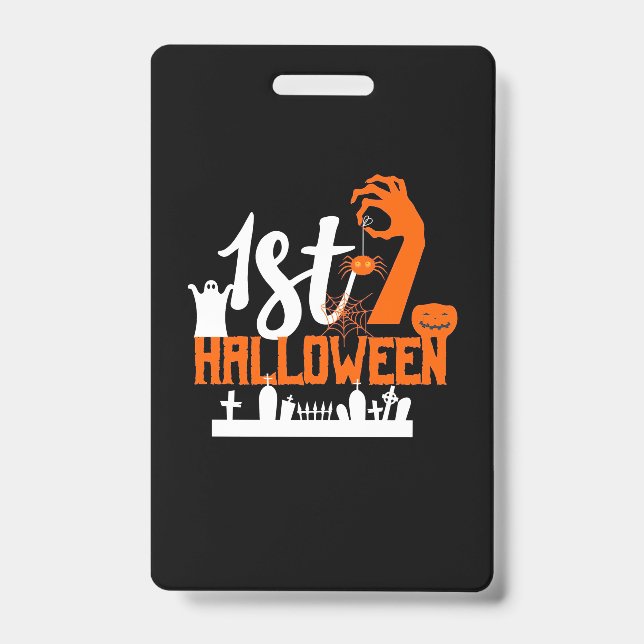 Crachá Halloween Gift | Primeiro Dia das Bruxas (Frente)