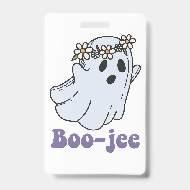 Crachá Halloween Spooky Ghost Boo Jee Boo (Frente)