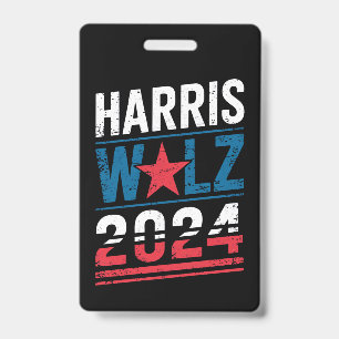 Crachá Harris Waltz 2024 Eleição Kamala Harris Tim Waltz