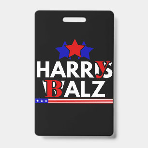 Crachá Harris Walz 24 Harry Balz 2024 Meme Democráticos