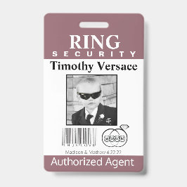 Crachá Hawthorn Rose Ring Bearer Security Badge