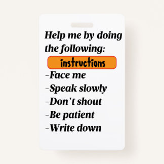 Crachá Hearing Impaired Support Badge