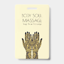 Crachá Henna Mehndi Mãos Para O Negócio De Massagem