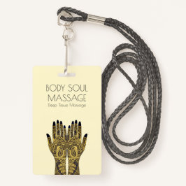 Crachá Henna Mehndi Mãos Para O Negócio De Massagem