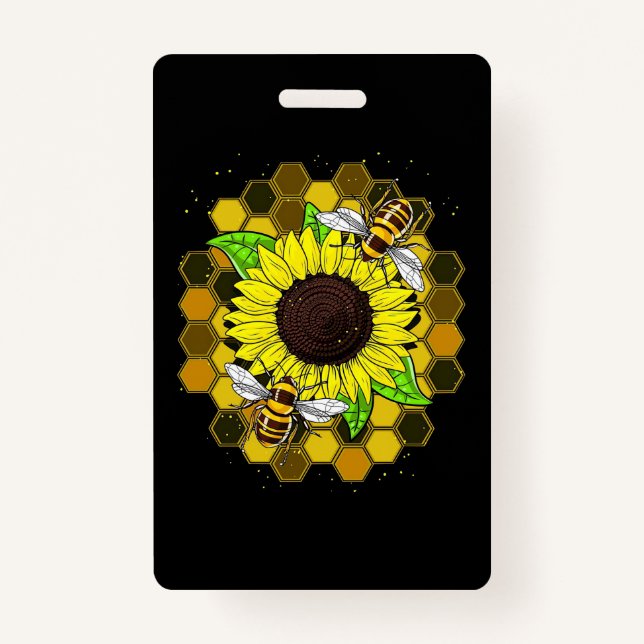 Crachá Hippie Sunflower Bees (Frente)