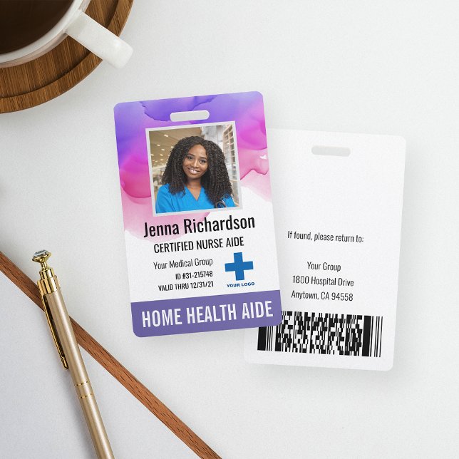 Crachá Home Health Aide / Certified Nurse Aide Photo ID (Criador carregado)