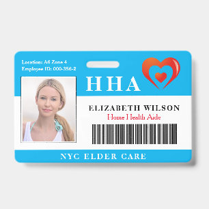 Crachá Home Health Aide ID de Fotografia Médica