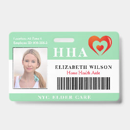 Crachá Home Health Aide| ID de Fotografia Médica