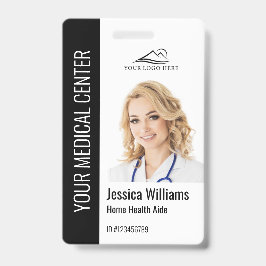 Crachá Home Health Aide Medical Photo ID Black