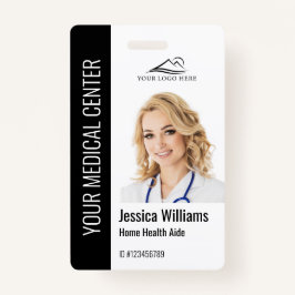 Crachá Home Health Aide Medical Photo ID Black