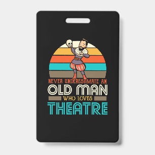 Crachá Homem Idoso que Ama Teatro