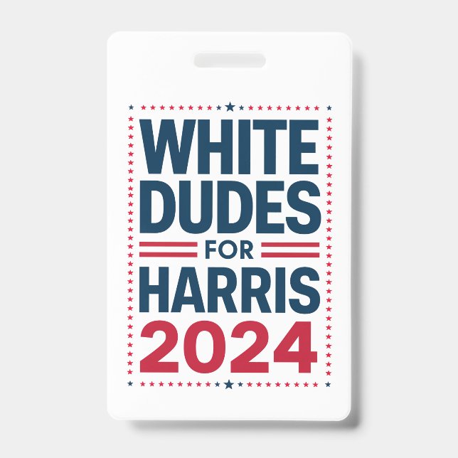 Crachá Homens Brancos Para Harris-2024 (Frente)