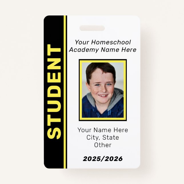 Crachá Homeschool Student ID Badge (Frente)