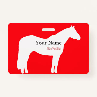 Crachá Horse Event Name Badge