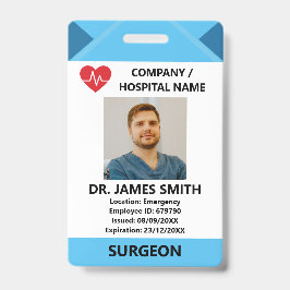 Crachá Hospital Doctor Nurse Care Security Photo ID