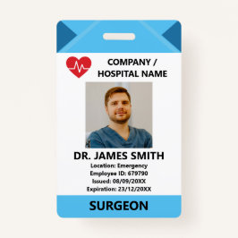 Crachá Hospital Doctor Nurse Care Security Photo ID