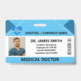 Crachá Hospital Doctor Nurse Care Security Photo ID