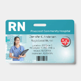 Crachá Hospital Medical Employee Photo ID