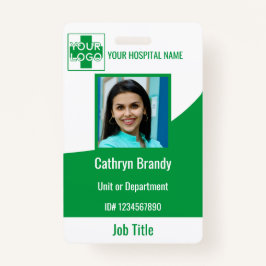Crachá Hospital Personalizado Verde ou Funcionário Clínic