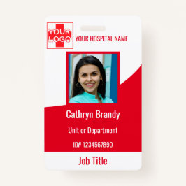 Crachá Hospital Personalizado Vermelho ou Funcionário Clí