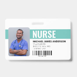 Crachá Hospital Staff Nurse ID Badge