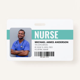 Crachá Hospital Staff Nurse ID Badge