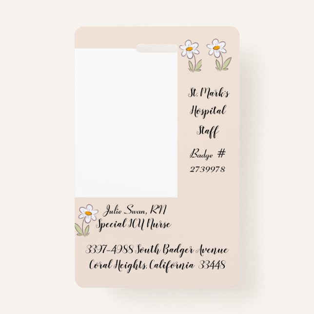 Crachá hospitalar para Enfermeiro da UTI (Frente)