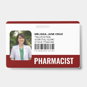 Crachá Hospitalar Personalizado Enfermeira Farmacê