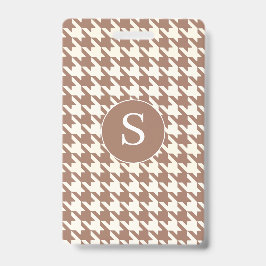 Crachá Houndstooth Pattern Mocha Mousse e White