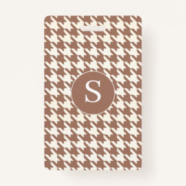 Crachá Houndstooth Pattern Mocha Mousse e White