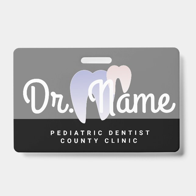 Crachá Humor Dental dos Dentes Modernos Pediatra (Frente)