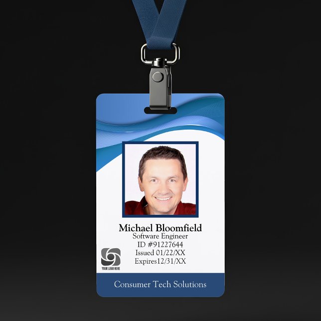 Crachá ID Azul de Reparo de TI da empresa de software mod (Criador carregado)