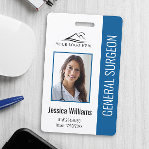 Crachá ID Azul de Texto e Fotografia Personalizada Profis